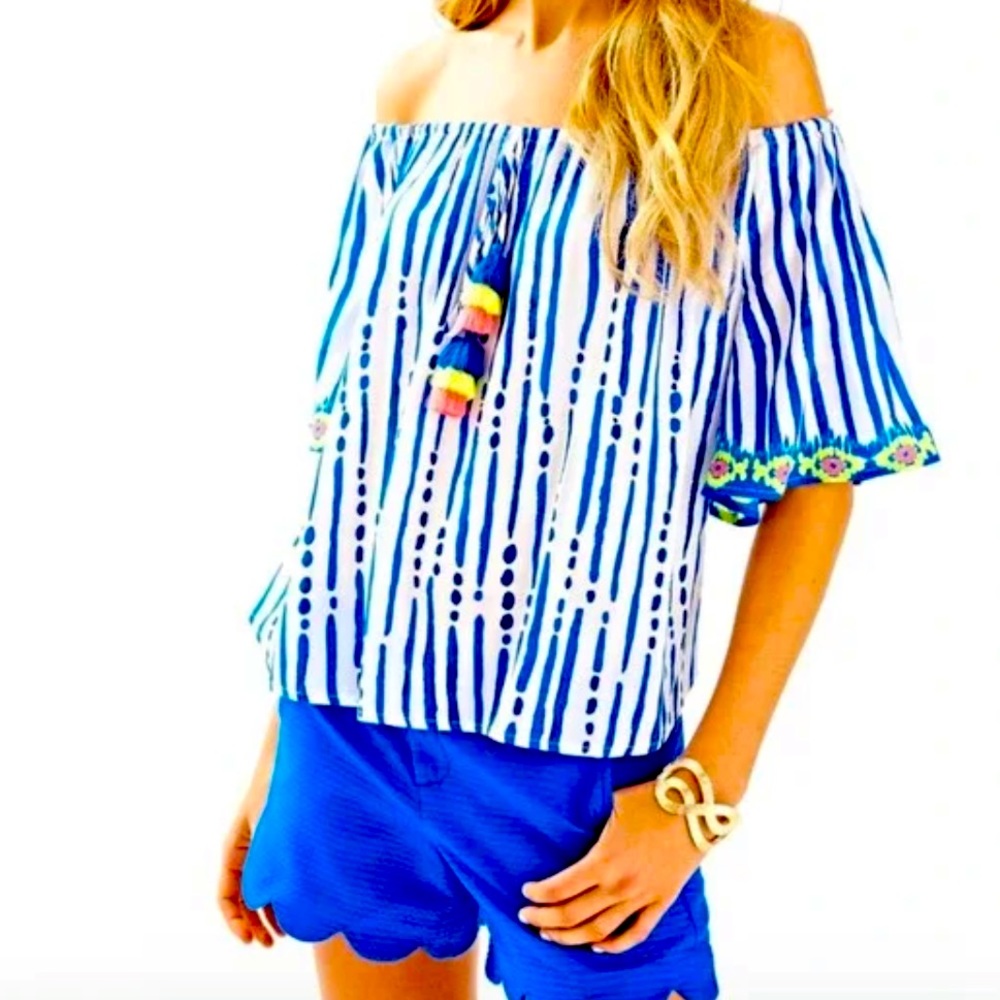 Lilly Pulitzer Sain Off The Shoulder Top